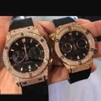 Đồng hồ Hublot Đôi Chronograph Full đá viền bộ máy Nhật Bản bền bỉ và chống và cham tốt