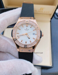 Đồng Hồ Hublot Geneve Nữ Siêu Cấp đen viền vàng