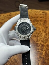 Đồng hồ Hublot nam đính đá máy cơ Big Bang Sang Bleu Sliver Super Fake 42mm