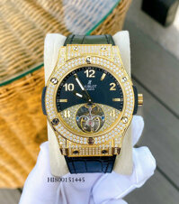 Đồng hồ Hublot Nam máy cơ đính đá viền vàng cao cấp