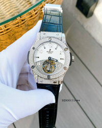 Đồng hồ Hublot Nam máy cơ mặt trắng đính đá cao cấp