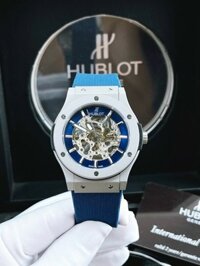 Đồng hồ Hublot nam máy cơ automatic lộ mặt màu xanh dương super fake 42mm