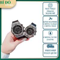 Đồng hồ hub.lot nam nữ, mặt giả cơ đính hạt size 42mm/34mm, dây silicon thơm cao cấp