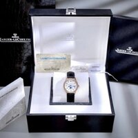Đồng hồ Jaeger LeCoultre nữ màu vàng hồng đính đá dây da đen like auth 33mm