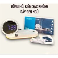 Đồng hồ kiêm đèn ngủ & sạc nhanh không dây 15w K02T ( Hàng Amazon )