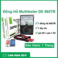 Đồng hồ kim Multitester DE 960TR 300G đo điện vạn năng tặng kèm 1 pin 9V + 2 pin 1,5V AA