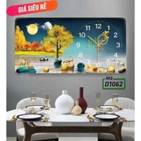 Đồng hồ Kim Tiền treo tường tráng gương in UV 5D cao cấp, Hoàng Dương Decor trang trí phòng khách, ngủ, khách sạn