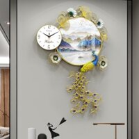 Đồng hồ kim trôi treo tường hình con công khổng tước decor trang trí phòng khách mã 2935 - DIFFUSER LUX