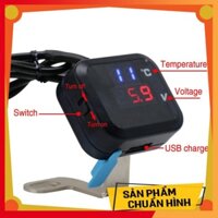 ĐỒNG HỒ KOSO VOL 3 CHỨC NĂNG ĐO VOL, NHIỆT ĐỘ - TÍCH HỢP SẠC ĐIỆN THOẠI- Đồng Hồ Koso Đo Vol Bình 3 Chức Năng