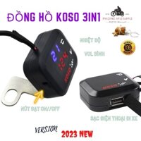 Đồng Hồ koso vuông đo nhiệt độ, vôn kế và sạc USB cho anh em Shiper sạc Điện thoại [ 3 in 1]