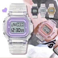 Đồng hồ kỹ thuật số mặt vuông thời trang trong suốt DW5600 Unisex Đồng hồ Relo dành cho nữ W0116