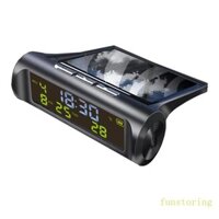 Đồng hồ kỹ thuật số vui nhộn Đồng hồ chạy bằng năng lượng mặt trời tự động với lịch tuần tháng Lịch thời gian Hiển thị nhiệt độ Dây đồng hồ điện tử trên ô tô