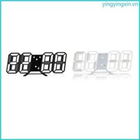 Đồng hồ kỹ thuật số YIN Độ sáng Đồng hồ treo tường LED 3D 12 24 cho Hr để hiển thị ngày thời gian Ni