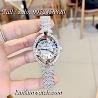 Đồng Hồ Lắc Tay Nữ Royal Crown 4610 - Dây Gắn Đá Vỏ Bạc - 28 x 35mm