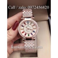 Đồng Hồ Lắc Tay Nữ Royal Crown 4604 - Dây Gắn Đá Vỏ Vàng Hồng - 36mm