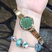 Đồng hồ lắc tay nữ Sunrise 9925sa ( mặt xanh lá, dây vàng )