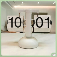 ĐỒNG HỒ LẬT RETRO FLIP CLOCK KHUNG TRẮNG MẶT TRẮNG