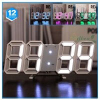 Đồng Hồ LED 3D Để Bàn, Treo Tường Thông Minh Smart Clock Với Chức Năng Báo Thức, Nhiệt Độ, Thời gian, Cảm Biến Âm Thanh