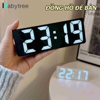 Đồng hồ led để bàn BABYTREE màn hình lcd hiển thị ngày tháng thông minh cao cấp decor đa chức năng
