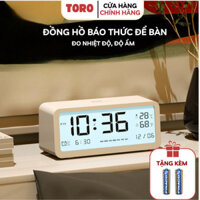 Đồng hồ led để bàn báo thức màn hình LCD cao cấp đo nhiệt độ và độ ẩm - Hàng mới về