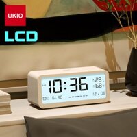 Đồng hồ led để bàn báo thức UKIO màn hình LCD cao cấp đo nhiệt độ và độ ẩm - Hàng mới về
