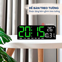 Đồng hồ led để bàn, treo tường tiện lợi có báo thức hiển thị thời gian, ngày tháng, nhiệt độ và đếm ngược pomodoro DHO7