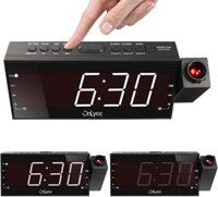 Đồng hồ Led đèn chiếu Projection Clock OnLyee Projection Clock, AM FM Radio Alarm Clock, Bedroom Desk Wall Ceilling Clock, 7” Large Digit Clock, 3 Dimmer Options, Dual Alarm, USB Charging Port, Battery Backup