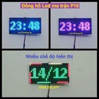 Đồng hồ Led Matrix, Led P10 Full Color đa sắc màu siêu đẹp