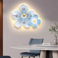 Đồng hồ led treo tường HOA ĐÔI LED PIN tráng gương cao cấp phù hợp để trang trí decor nhà cửa