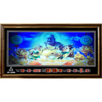 Đồng hồ Lịch Vạn Niên điện tử treo tường_Tranh Phật Di Lặc 86638 _Có 2 Loại (Không Remote Đèn Và Có Remote Đèn)