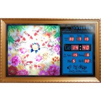 Đồng hồ Lịch Vạn Niên điện tử - Cửu Ngư Quần Hội 55007_(KT55x35x7cm)_Có 2 Loại (Không Remote đèn và Có Remote đèn )