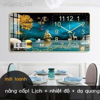 Đồng hồ lịch vạn niên đồng hồ treo tường phòng khách không đục lỗ đơn giản hiện đại nhẹ sang trọn