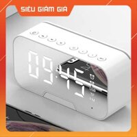 Đồng Hồ Loa Bluetooth Đa năng Mặt Gương Phát nhạc - Đài FM - Báo Thức - Nhiệt Độ trong phòng