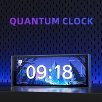 Đồng hồ lượng tử thông minh 6 "có điều khiển ứng dụng - Khung ảnh kỹ thuật số titan, Màn hình hiển thị lịch thời tiết màn hình cảm ứng cho phòng chơi game / Trang trí nội thất (960x360 HD)