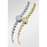 Đồng hồ mặt tròn lắc nắp bậc viền đá mẫu mới , nhỏ lên tay dễ thương, thương hiệu B•S, Size :24mm, chống nước chống xước