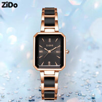 Đồng Hồ Mặt Vuông ZiDO Bằng Kim Loại Kết Cấu Màu Trơn Thường Ngày Cho Nữ Chống Nước