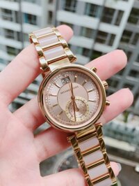 Đồng Hồ Michael Kors Nữ Dây Kim Loại - Acetate Hồng Nhạt MK6360 39mm Quartz Chính Hãng