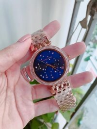 Đồng Hồ Michael Kors Nữ Dây Vàng Mặt Xanh Blue MK3728 39mm Quartz Chính Hãng