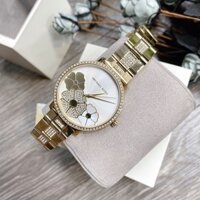 Đồng Hồ Michael Kors Nữ MK3864 Dây Kim Loại Vàng Đính Đá Mặt Họa Tiết 37mm Chính Hãng