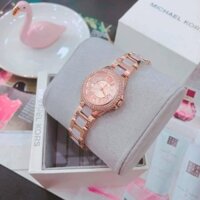 Đồng Hồ Michael Kors Nữ MK4292 Dây Kim Loại Vàng Hồng Viền Đính Đá 28mm Chính Hãng