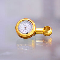 Đồng Hồ Mini Gắn Kính Xe Máy - Màu Vàng