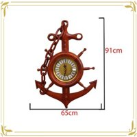 Đồng hồ mỏ neo treo tường bằng gỗ hương