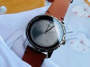 Đồng hồ Movado Bold Grey Dial Brown Leather Men's Watch 3600366, 42.5mm