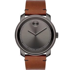 Đồng hồ Movado Bold Grey Dial Brown Leather Men's Watch 3600366, 42.5mm