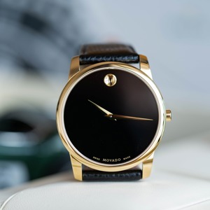 Đồng hồ Movado Museum Gold Plated case Watch 0607014, 40mm