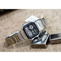 Đồng hồ Nam AE1200 mặt vuông dây thép không gỉ