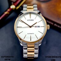 Đồng Hồ Nam Automatic Citizen NH8356-87A Dây Sắt  Demi Vàng Hồng Mặt Trắng