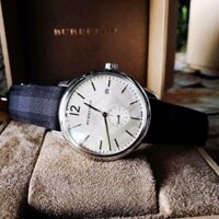 Đồng Hồ Nam Burberry BU10008 (1008) Mặt Tròn Siz 40mm  Máy Quartz (Pin) Thuỵ Sỹ Dây Da Kẻ Bọc Vải Full Box