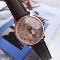 Đồng Hồ Nam Burberry BU10012 (10012) Mặt Tròn Siz 40mm  Máy Quartz (Pin) Thuỵ Sỹ Dây Da Nâu Full Box