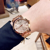 Đồng Hồ Nam Burberry BU9039 (9039) Mặt Tròn Siz 38mm Máy Thuỵ Sy Quartz (Pin) Kính Sapphiare Dây Kim Loại Rose Full Box